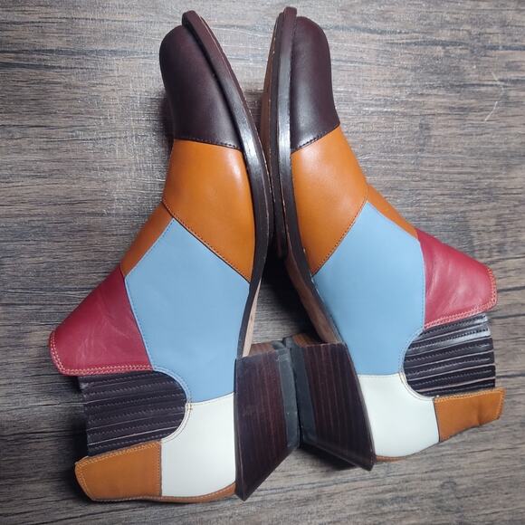 Coach Bandit patchwork shoe leather boot bootie women's 9.5 - Picture 5 of 10